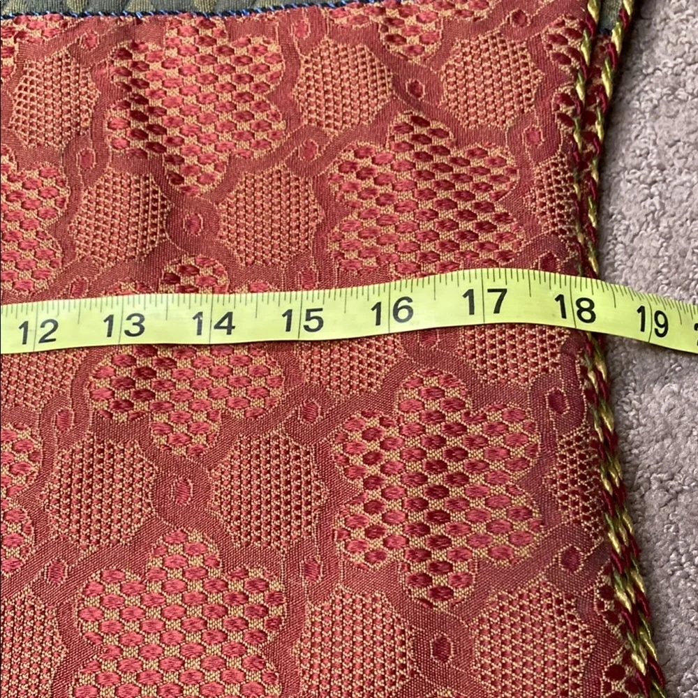 Elegant Burgundy and Green Patterned Textile Placemats Dining